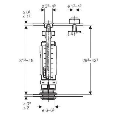 Geberit 243.320.001 Flush Mechanism for Geberit 290 Series Valve Dual Hunting