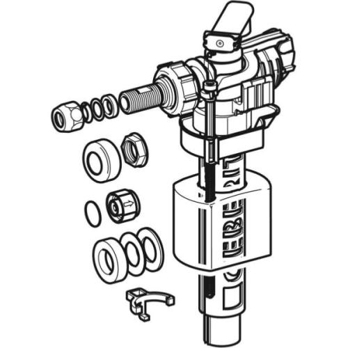 Geberit Fill Valve Type 380AG 3/8" Brass 244.510.00.1