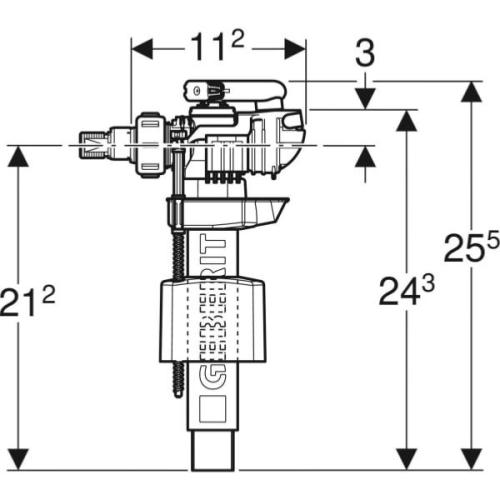 Geberit Fill Valve Type 380AG 3/8" Brass 244.510.00.1