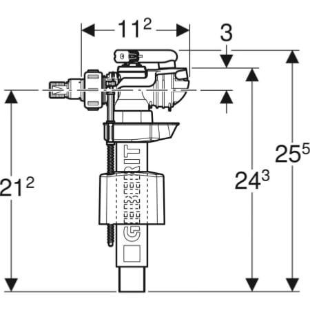 Geberit Fill Valve Type 380AG 3/8" 244.595.00.1