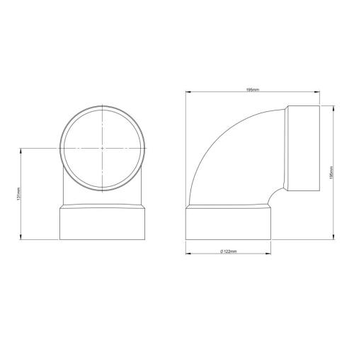 Be Modern 4" Decorative Flue Pipe 90Â° French Grey 27278