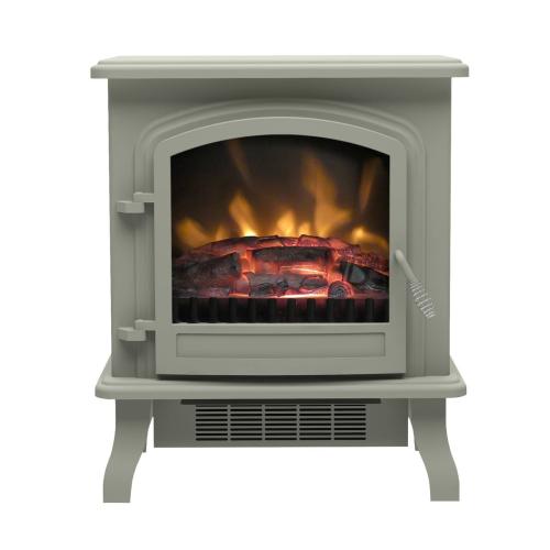 Be Modern Colman Electric Stove in French Grey with Log Bed 27502