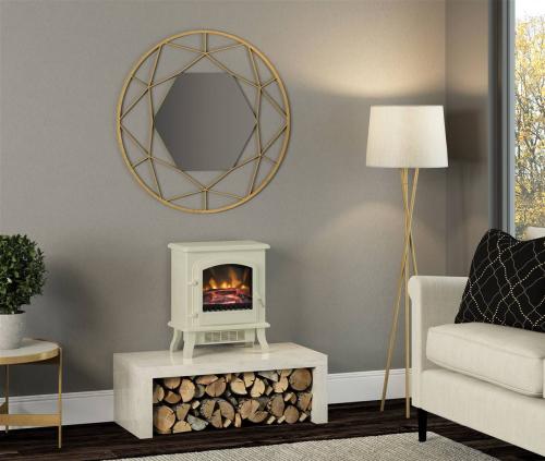 Be Modern Colman Electric Stove in Cream with Log Bed 27529