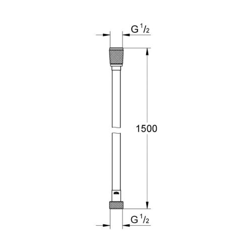 Grohe 28364001 Silverflex Hose 1500 mm Universal Connection 1/2" Twist Free Hose