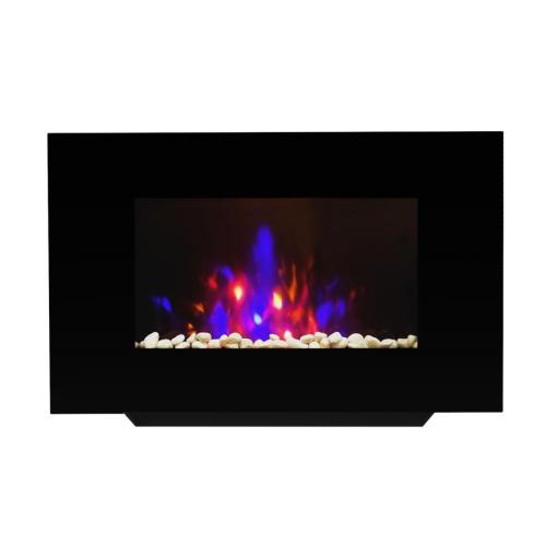 Be Modern Azonto Electric Wall Fire Black Glass 28517