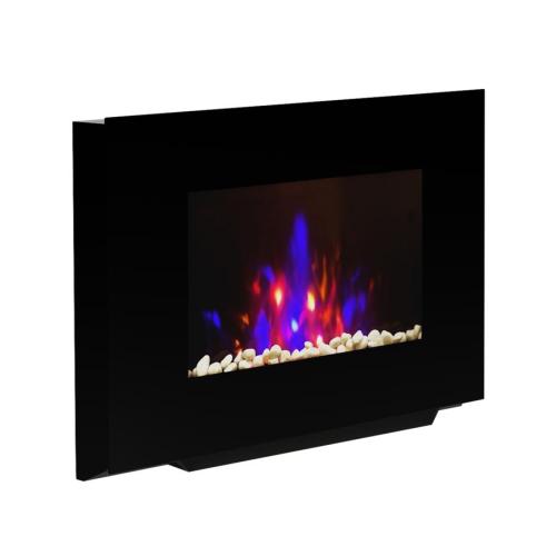 Be Modern Azonto Electric Wall Fire Black Glass 28517