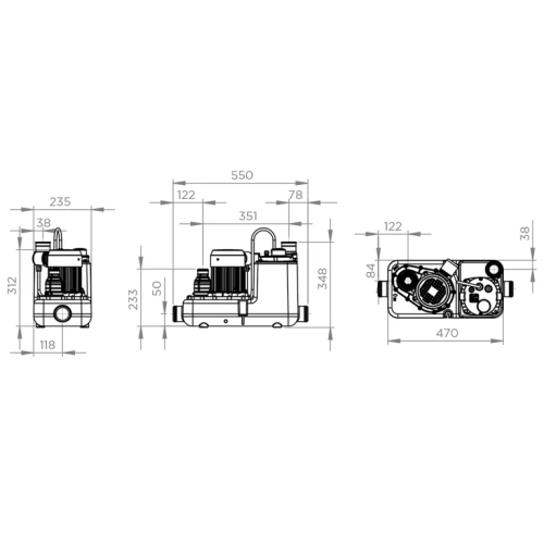 Saniflo Sanicom 1 Heavy Duty Pump 1046/1