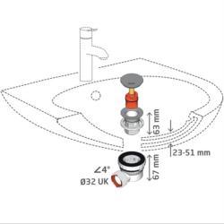 Wirquin Nano 6.7 Quick Clac All-in-One Basin Waste & Trap Gunmetal 30120775