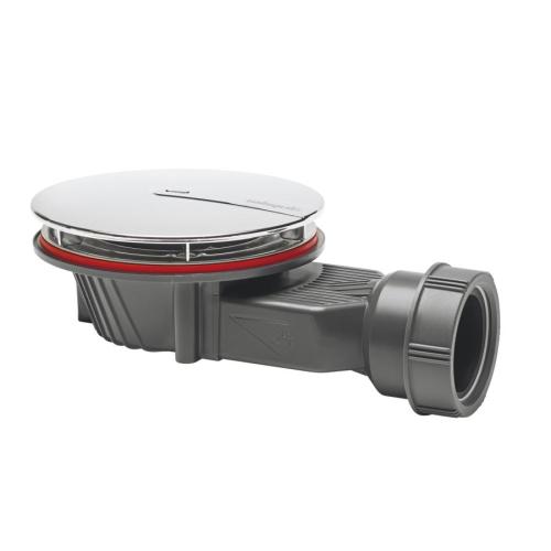 Wirquin SLIM+ Extra Flat Shower Waste 90mm - Chrome Plated ABS Dome 30723374