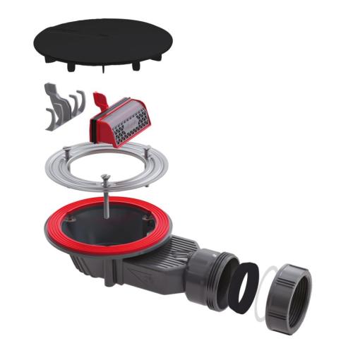 Wirquin Black Fast Flow Shower Waste 90mm 30723786