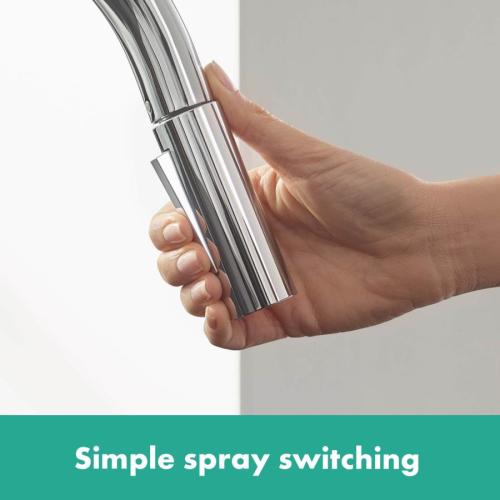 Hansgrohe Focus Kitchen Tap with Pull Out Spray and 150Â° Swivel Range