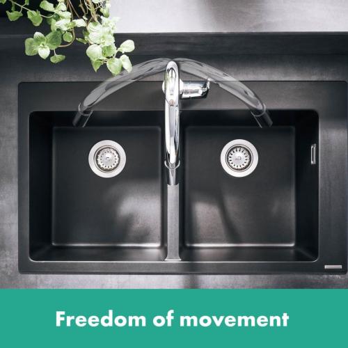 Hansgrohe Focus Kitchen Tap with Pull Out Spray and 150Â° Swivel Range