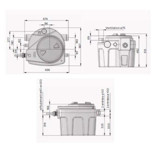 Saniflo Sanifos 110 Litre Underground Automatic Lifting Station 40000