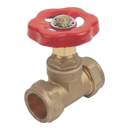 22mm Brass Wheelhead C x C Gate Valve 302267