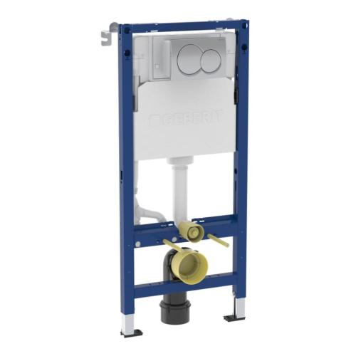 Geberit Alpha 112cmH Frame & Cistern, plus Alpha01 Round Flush Plate 458.041.21.2