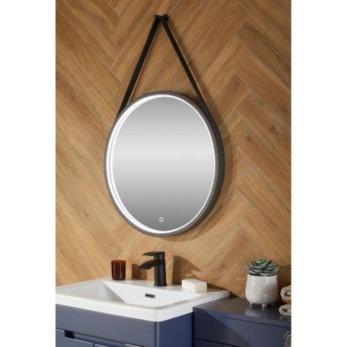 Highlife Granton 60cm Round Mirror Black Strap 47800