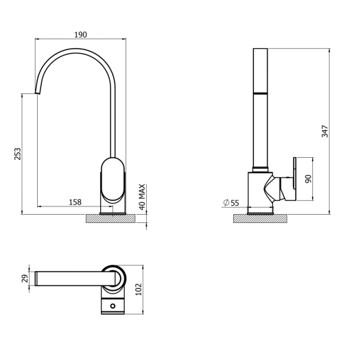 Francis Pegler Strata Blade Kitchen Mixer Chrome 4K6058