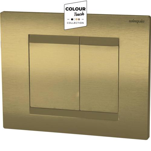 Wirquin Essential Dual Flush Plate Brushed Brass 50120764