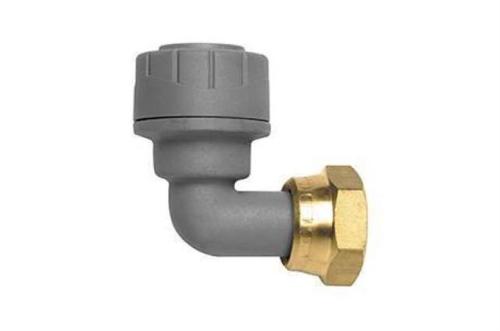 Polypipe PolyPlumb Bent Tap Connector 15mm X 1/2? (Brass Connecting Nut) PB1715