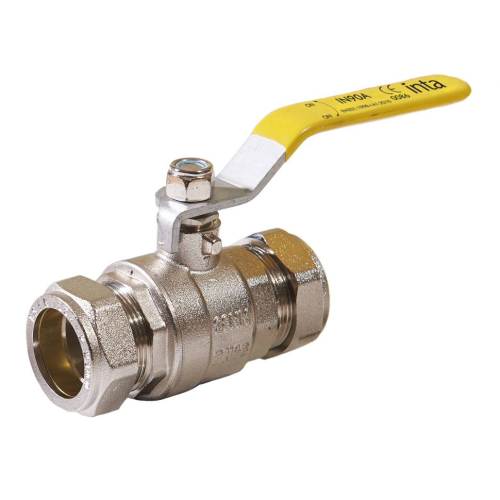 Inta 22mm Compression Gas Lever Ball Valve IN89ALC22