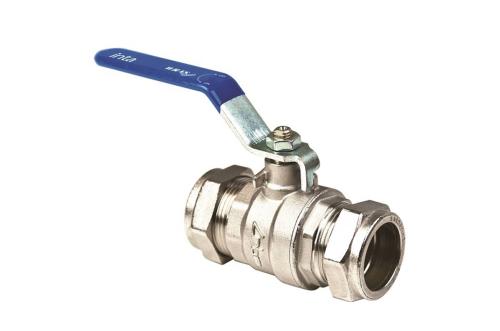 Inta 28mm Full Bore Compression Ball Valve Blue Lever Handle LBV209328B
