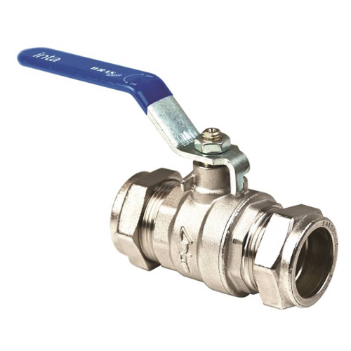 Inta 42mm Full Bore Compression Ball Valve Blue Lever Handle LBV209342B