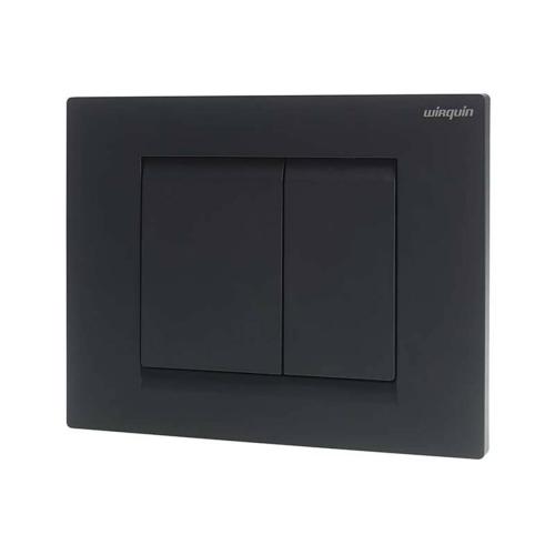 Wirquin Essential Dual Flush Plate Matt Black 55722889