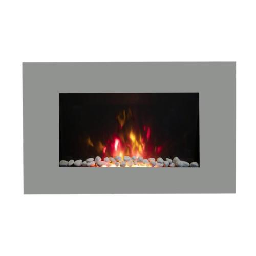 Be Modern Azonto Electric Wall Fire Grey Glass 65064