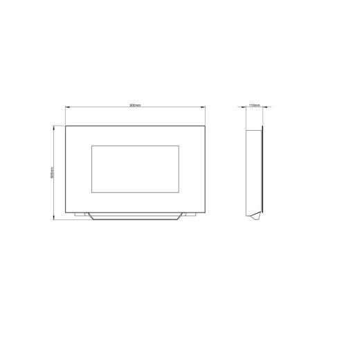 Be Modern Azonto Electric Wall Fire Grey Glass 65064