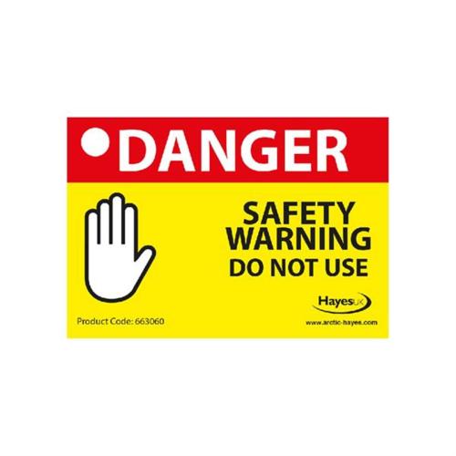 Arctic Hayes 'Danger Safety Warning' Notice Pad (10Pk) A663060