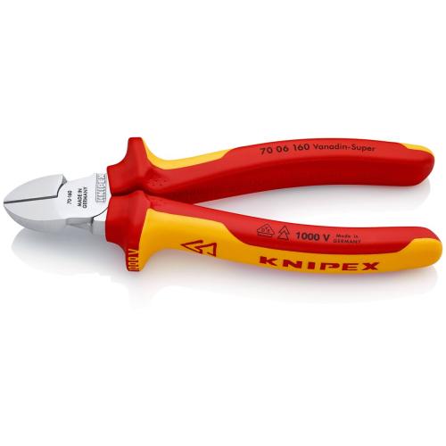 Knipex Diagonal Cutter Insulated Multi-component Grips VDE Chrome-plated 160mm 70 06 160