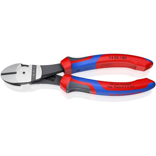 Knipex High Leverage Diagonal Cutter with Multi-component Grips 180mm 74 02 180