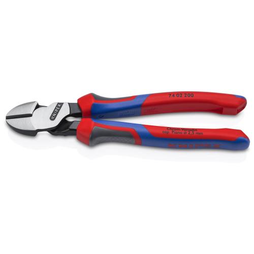 Knipex High Leverage Diagonal Cutter with Comfort Handles Black Atramentized 200mm 74 02 200