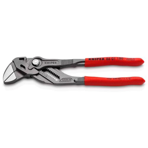 Knipex Pliers Wrench Plastic Coated Grey Atramentized 180mm 86 01 180