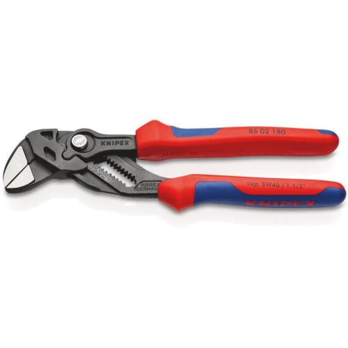 Knipex Pliers Wrench Multi-component Handles Grey Atramentized 180mm 86 02 180