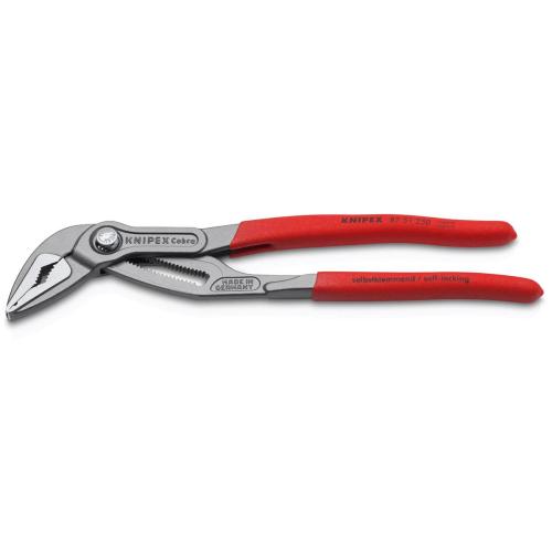 Knipex Cobra ES Water Pump Pliers Extra-slim Plastic Coated Grey Atramentized 250mm 87 51 250