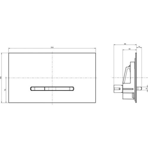 Villeroy & Boch ViConnect Dual Flush Plate Glass Glossy White 922160RE