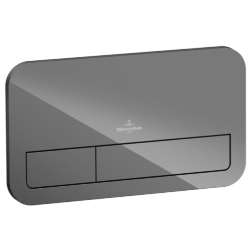 Villeroy & Boch ViConnect Dual Flush Plate Glass Glossy Grey 922400RA