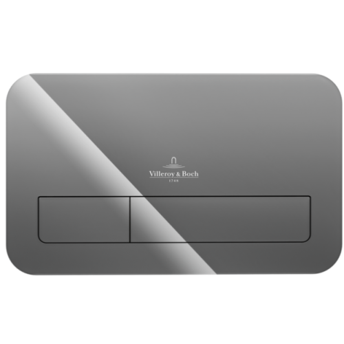 Villeroy & Boch ViConnect Dual Flush Plate Glass Glossy Grey 922400RA
