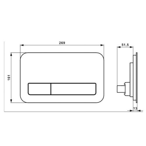 Villeroy & Boch ViConnect Dual Flush Plate Glass Glossy Black 922400RB