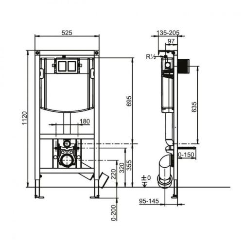 Villeroy & Boch ViConnect Compact WC Frame and Cistern 92247600