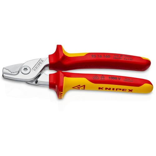 Knipex StepCut Cable Shears Insulated VDE Chrome-plated Multi-component Grips 160mm 95 16 160
