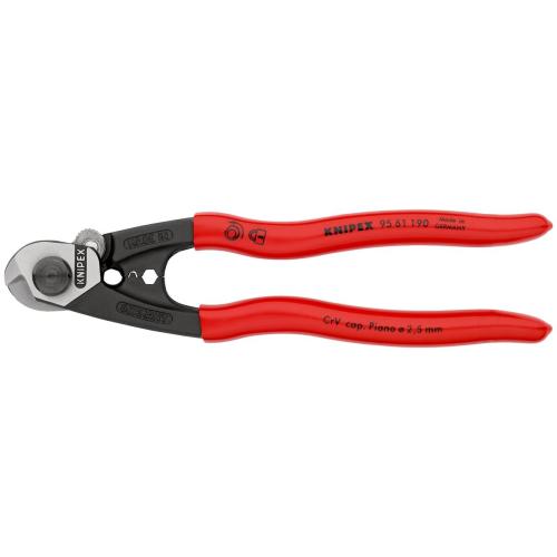 Knipex Wire Rope Cutter Forged Plastic Coated 190mm 95 61 190
