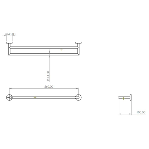 Abacus ISO PRO Double Towel Rail Matt Anthracite ACGE-446-2602