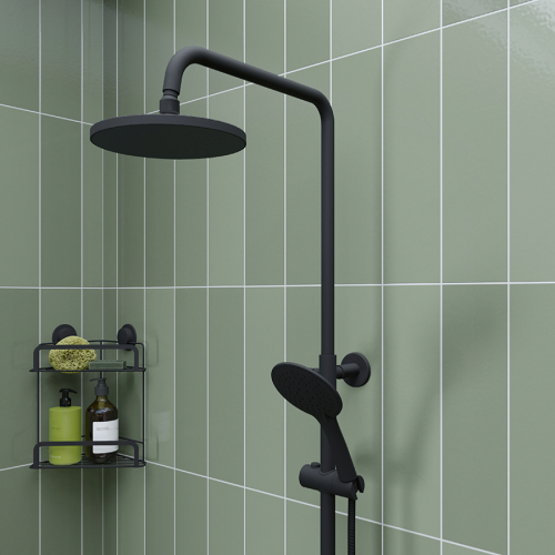 Croydex Presion Cascade 1 Function Rain Showerhead - Matt Black AM305021