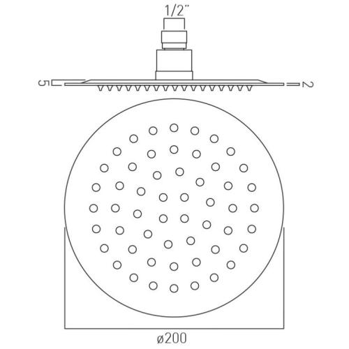 Vado Aquablade Single Function Slimline Round Shower Head 200mm (8") AQB-RO/20-C/P