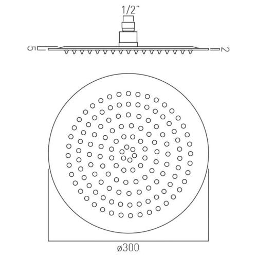 Vado Aquablade Single Function Slimline Round Shower Head 300mm (12") AQB-RO/30-C/P