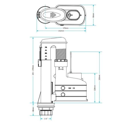 Viva Skylo Height Adjustable 7" - 9" 3 Cistern Syphon Dual Flush AS01/3P