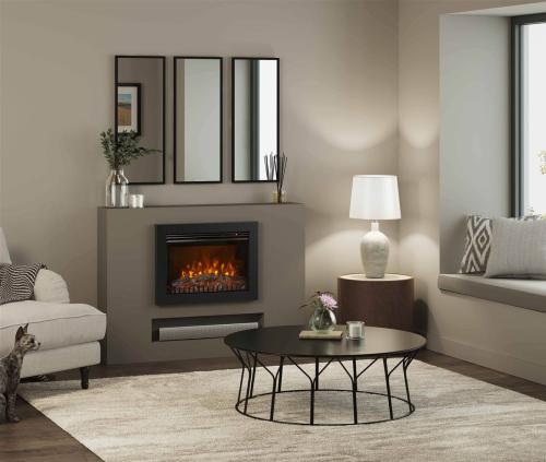 Be Modern 26" Adali Wall Mounted Fire with Matt Black Trim AWMFT - B