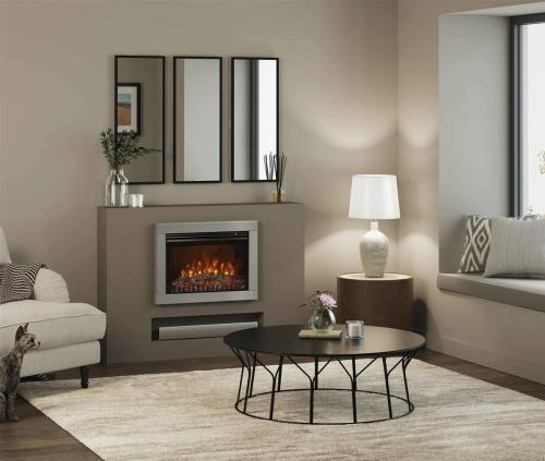 Be Modern 26" Adali Wall Mounted Fire with Brushed Steel Trim AWMFT